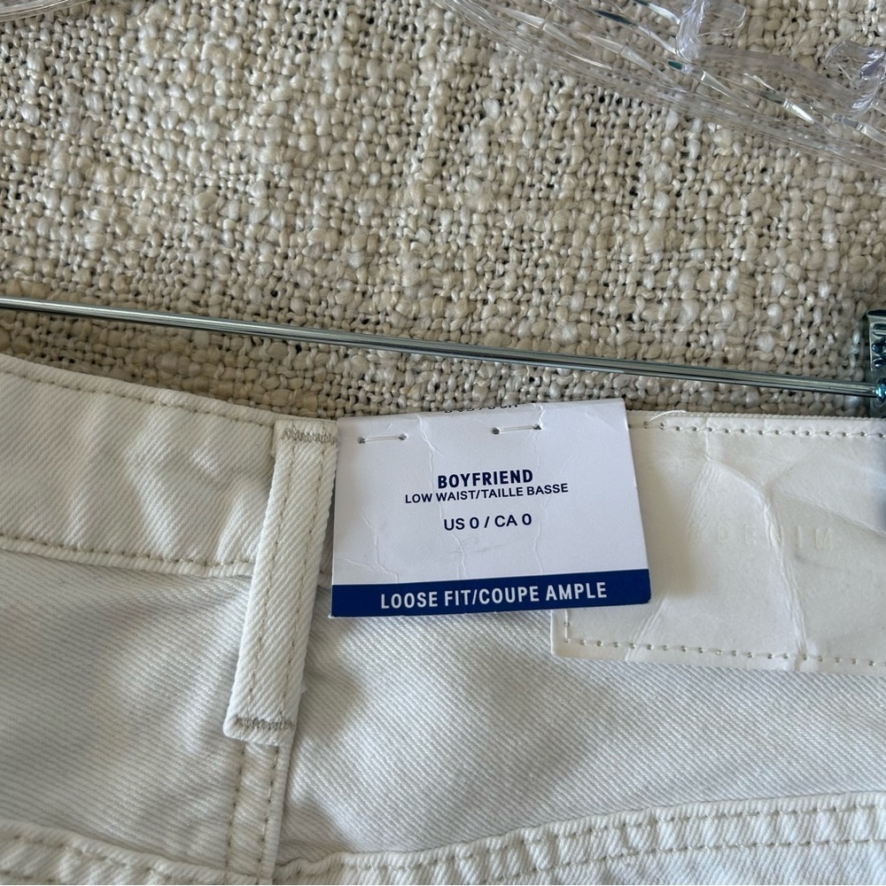 H & M White Boyfriend Low Waist Jeans Size 0 - Picture 3 of 7